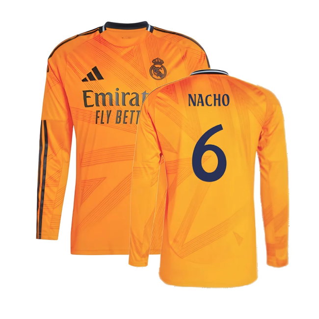 2024-2025 Real Madrid Long Sleeve Away Shirt (Nacho 6)-SoccerKits Hub | Buy Soccer Jerseys Online
